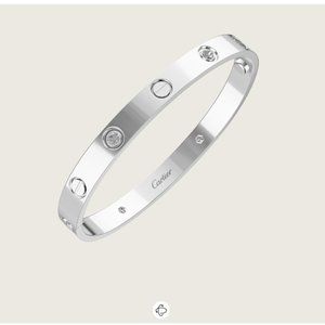 LOVE BRACELET, 4 DIAMONDS White Gold